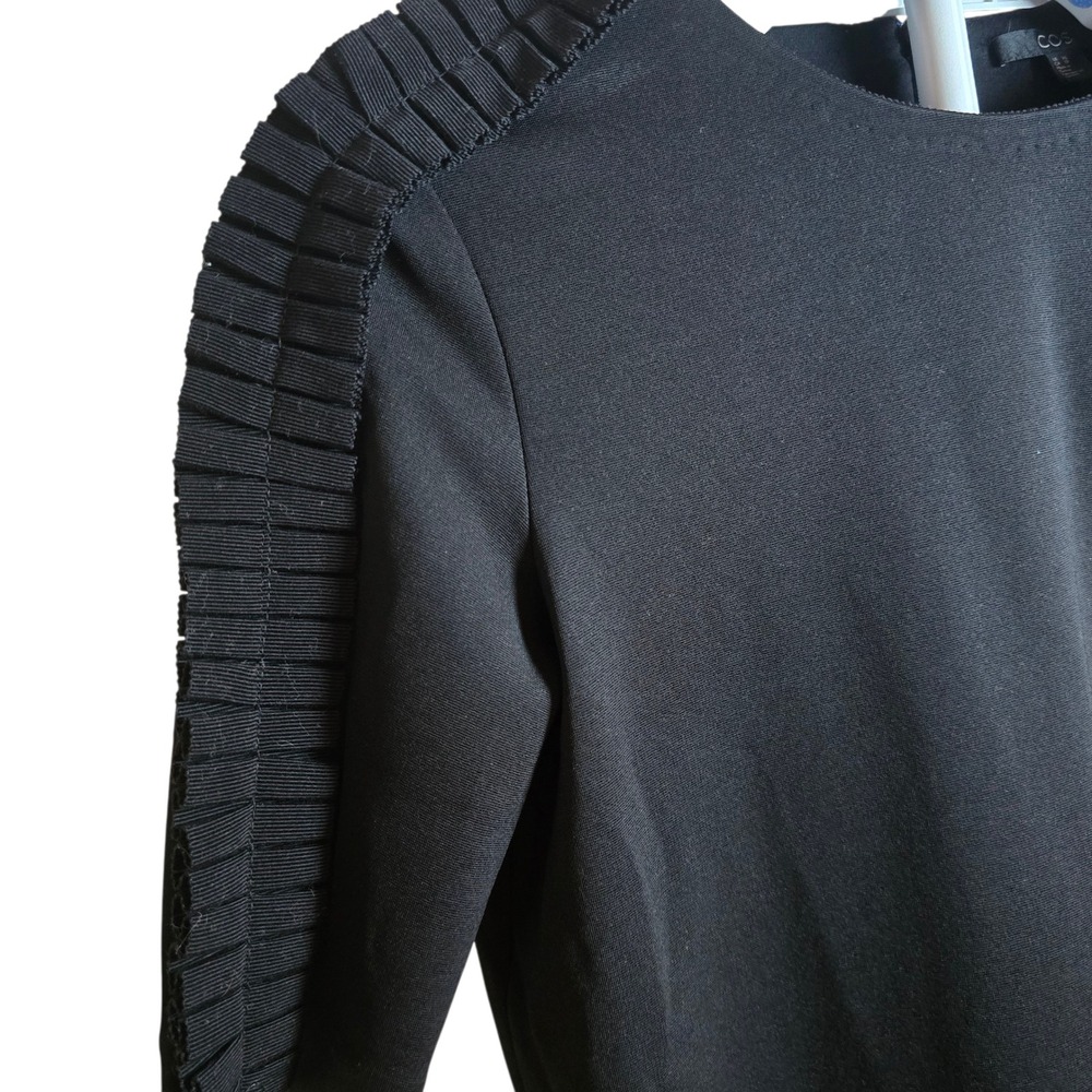 COS Black Structured Short Sleeve‎ Dress Pleated Shoulder Minimalist Size M - Picture 10 of 10